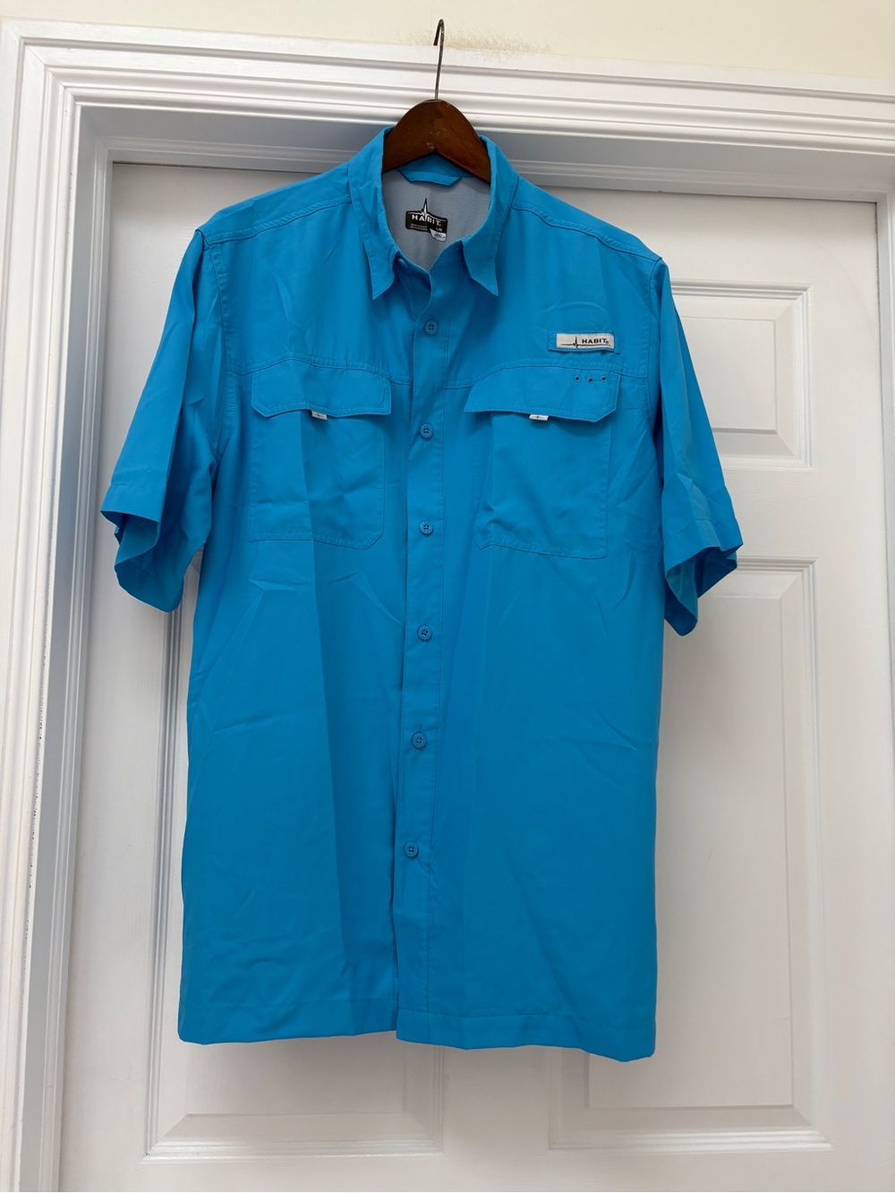 Habit Men's Short Sleeve Button-Down Fishing Shirt men’s large